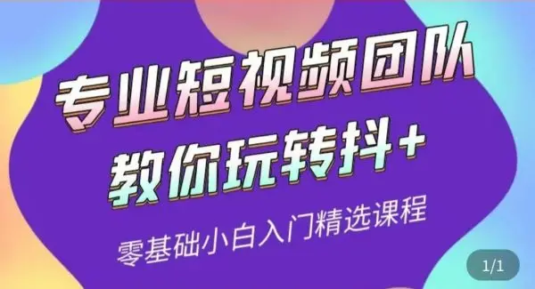 专业短视频团队教你玩转抖 0基础小白入门精选课程（价值399元）