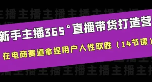 新手主播365°直播带货·打造营，在电商赛道拿捏用户人性取胜（14节课）