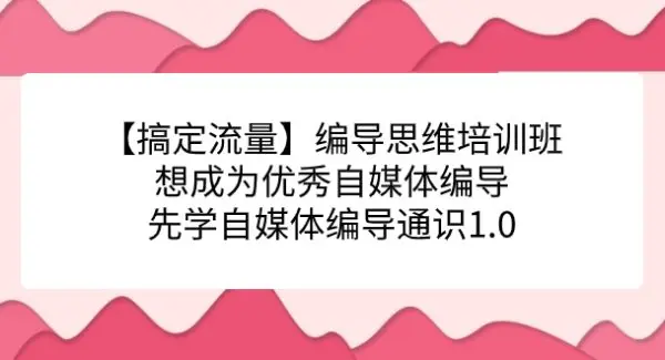 【搞定流量】编导思维培训班，想成为优秀自媒体编导先学自媒体编导通识1.0