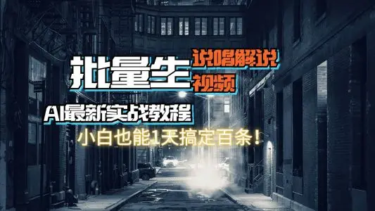 【AI最新实战教程】日入600+，批量生成说唱解说视频，小白也能1天搞定百条